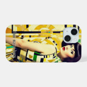 RETRO 60s BEAUTY GEOMETRIC YELLOW GREEN Phone Case iPhone 15 Hülle (Rückseite (Horizontal))