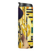 Retro 60's beauty geometric yellow green  thermosbecher (Nach rechts gedreht)