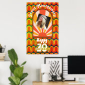 Retro 60's Psychedelic Custom Foto 70. Geburtstag Poster (Heimbüro)