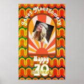 Retro 60's Psychedelic Custom Foto 70. Geburtstag Poster (Vorne)