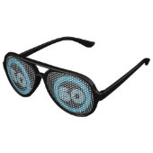 Retro 60th / Custom Age Blue Rennbahn Stil Partybrille (Schrägansicht)