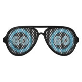 Retro 60th / Custom Age Blue Rennbahn Stil Partybrille (Vorderseite)