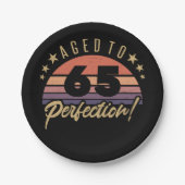 Retro 65. Geburtstag Spaß Pappteller (Vorderseite)