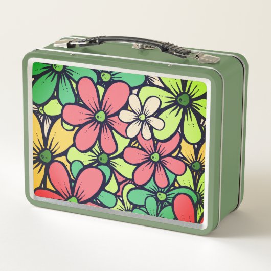 Retro 66 floral metall brotdose (Rückseite)