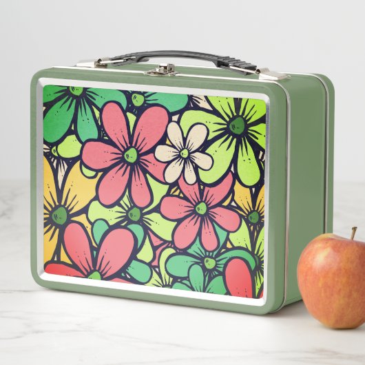 Retro 66 floral metall brotdose (Beispiel)