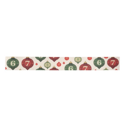 Retro “67” Christmas Ornament Flat Wrapping Paper Satinband (Vorderseite)
