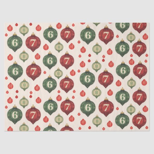 Retro “67” Christmas Ornament Tissue Paper Seidenpapier (Vorderseite)