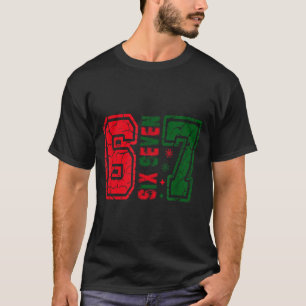 Retro 67 Lustiges Sechs Sieben Meme 6 7 Zahl Weihn T-Shirt