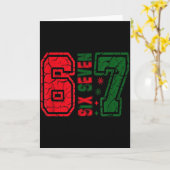 Retro 67 Lustiges Six Seven Meme 6 7 Zahl Weihnach Karte (Gelbe Blume)
