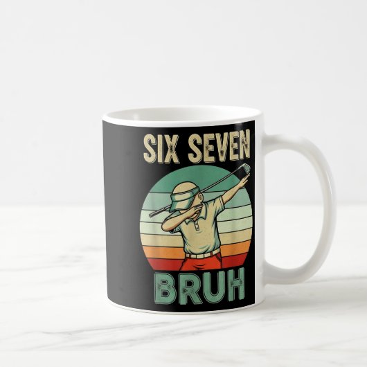 Retro 67 Meme 6 7 Six Seven Bruh Golf Golfer Vinta Kaffeetasse (Rechts)