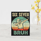 Retro 67 Meme 6 7 Six Seven Bruh Golf Golfer Vinta Karte (Gelbe Blume)