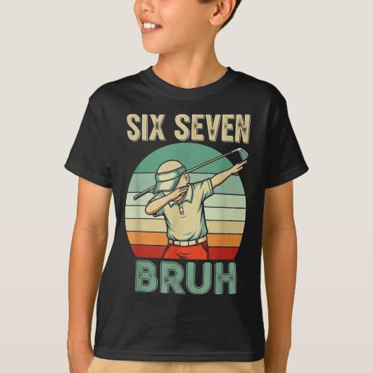 Retro 67 Meme 6 7 Six Seven Bruh Golf Golfer Vinta T-Shirt (Vorderseite)