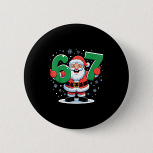 Retro 67 Meme Lustiges Weihnachten Santa Six Seven Button