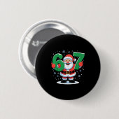 Retro 67 Meme Lustiges Weihnachten Santa Six Seven Button (Vorne & Hinten)