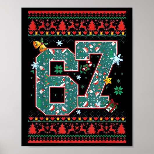 Retro 67 Six Seven Weihnachts-Shirt Meme Poster (Vorne)