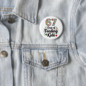 Retro 67 Tage Kinder ernähren Cafeteria-Ladydienst Button (Beispiel)