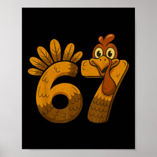 Retro 67 Truthahn Lustiger Erntedankfest Herbst-De Poster