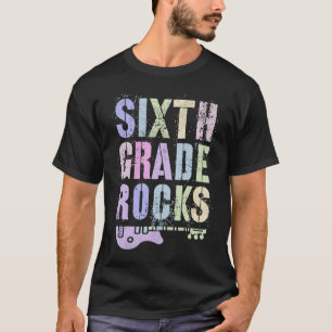 Retro 6. GRADE ROCKS Lehrerin Rockstar Squad Sechs T-Shirt