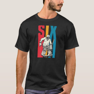 Retro 6-jähriges Eishockey Goalie 6. Geburtstag Pa T-Shirt