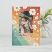 Retro-70 | Arch Foto Geburtsankündigung Save The Date (Stehend Vorderseite)