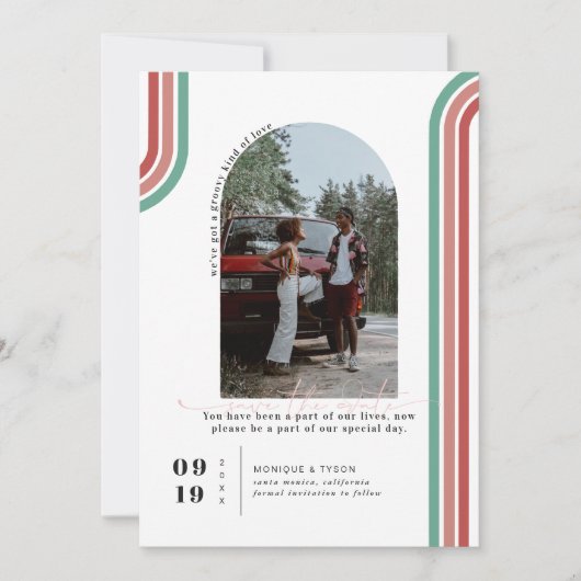 Retro-70 | Arch-Foto Save the Date (Vorderseite)