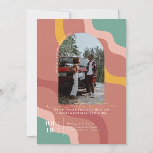 Retro-70 | Arch-Foto Save the Date (Vorderseite)