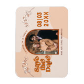 Retro 70 Arted Foto Boho Save the Date Magnet (Vertikal)