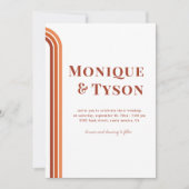 Retro-70 | Burnt Orange Terra Cotta Wedding Einladung (Vorderseite)