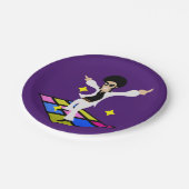 Retro 70 Disco Party Pappteller (Schrägansicht)