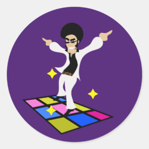 Retro 70 Disco Party Runder Aufkleber