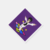 Retro 70 Disco Party Serviette (Ecke)