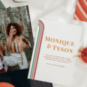 Retro-70 | Dusty Rose Terra Cotta Wedding Einladung