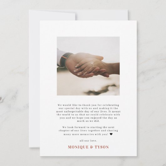 Retro-70 | Foto Wedding Vielen Dank Dankeskarte (Rückseite)