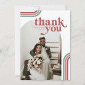 Retro-70 | Foto Wedding Vielen Dank Dankeskarte (Vorderseite)