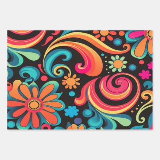 Retro 70 geschenkpapier set (Vorderseite 2)