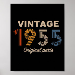 Retro 70 Jahre Vintag 1955 Originalteile 70. Poster