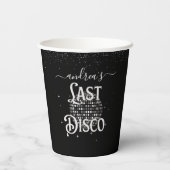 Retro 70 Letzte Disco 70er Junggeselinnen-Abschied Pappbecher (Rückseite)