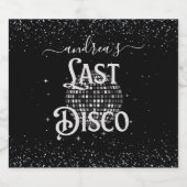 Retro 70 Letzte Disco 70er Junggeselinnen-Abschied Schaumweinetikett (Einzelnes Label)