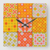 Retro 70 quadratische wanduhr (Vorderseite)