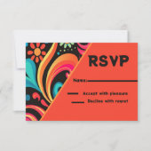 Retro 70 RSVP karte (Vorderseite)