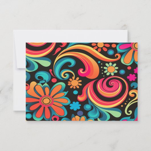 Retro 70 RSVP karte (Rückseite)