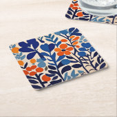 Retro 70’s rechteckiger pappuntersetzer (angewinkelt)