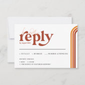 Retro 70 Streifen | Hochzeitsankündigung RSVP Ankündigung (Vorderseite)