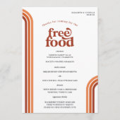 Retro 70 Streifen | Hochzeitsmenü Menükarte (Vorderseite)