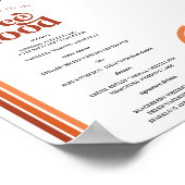 Retro 70 Streifen | Hochzeitsmenü Poster (Ecke)