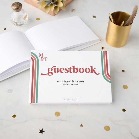 Retro-70 | Wedding Guest Book Gästebuch (Vorderseite Offen)