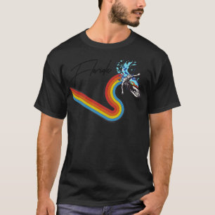 Retro 70er80er Style Rainbow Surfing Wave Florida T-Shirt