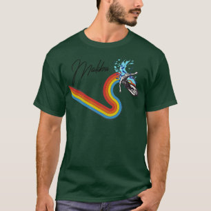 Retro 70er80er Style Rainbow Surfing Wave Malibu T-Shirt
