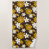Retro 70er 60er Blume Muster Handtuch (Vorderseite)