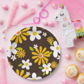 Retro 70er 60er Blume Musterpapier Party Pappteller (Party)